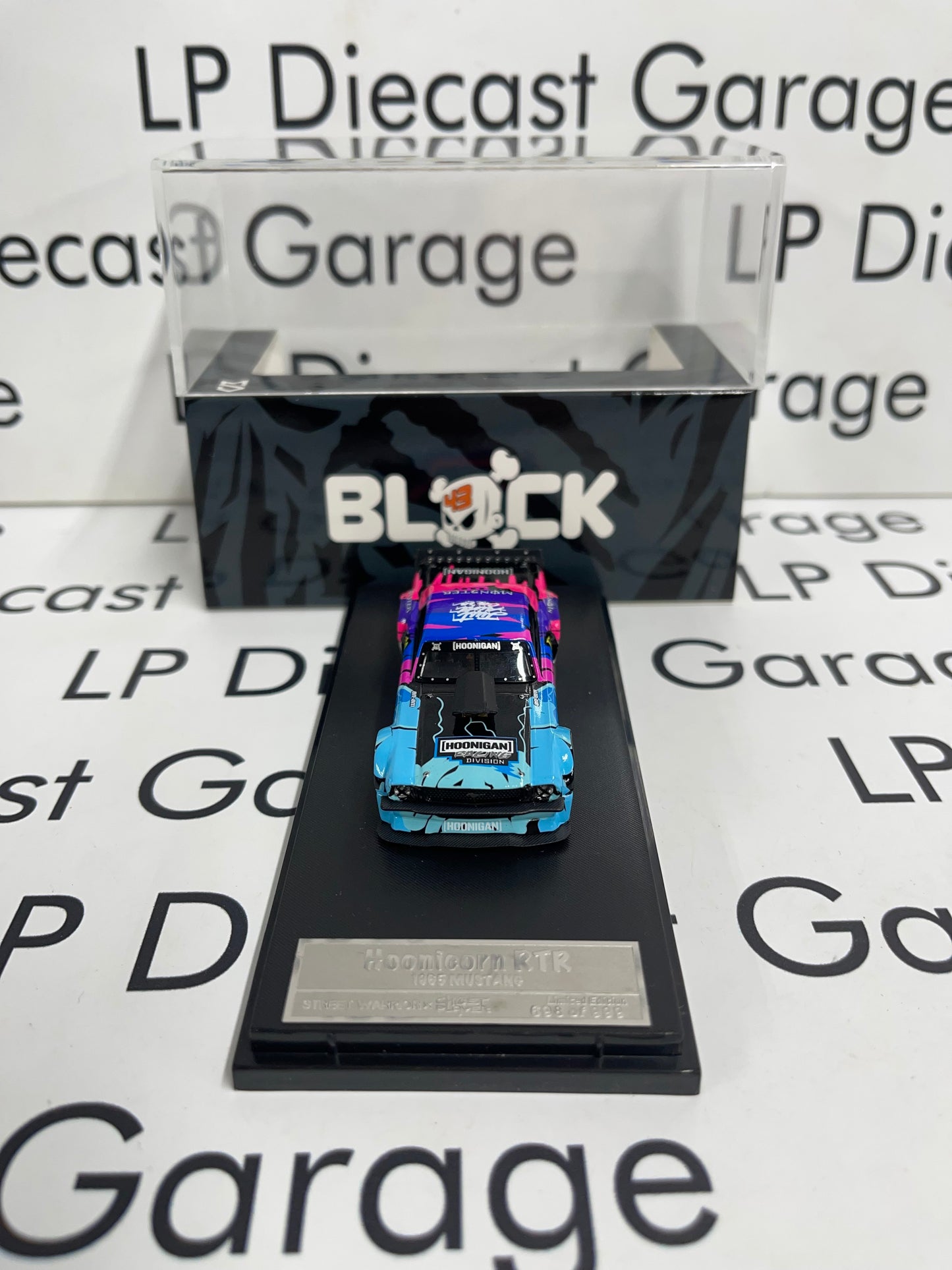STREET WARRIOR 1965 Ford Mustang Hoonicorn RTR Ken Block 1:64 Diecast Blue/ Pink