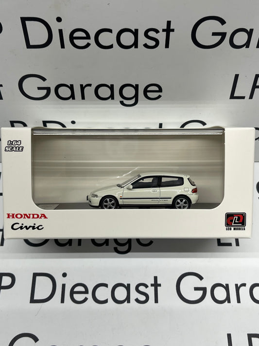 LCD MODELS 1993 Honda Civic EG6 Hatchback V-Tec White with Opening Hood 1:64 Diecast