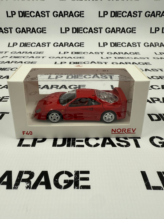 NOREV 1987 Ferrari F40 Red w/ Opening Rear Hood 1:43 Diecast