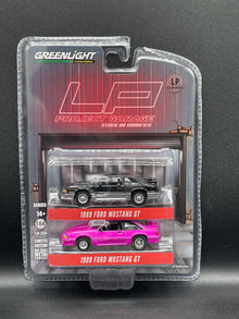 GREENLIGHT 1989 Ford Mustang GT 2 Pack Black & Pink LP Exclusive 1:64 Diecast Promo
