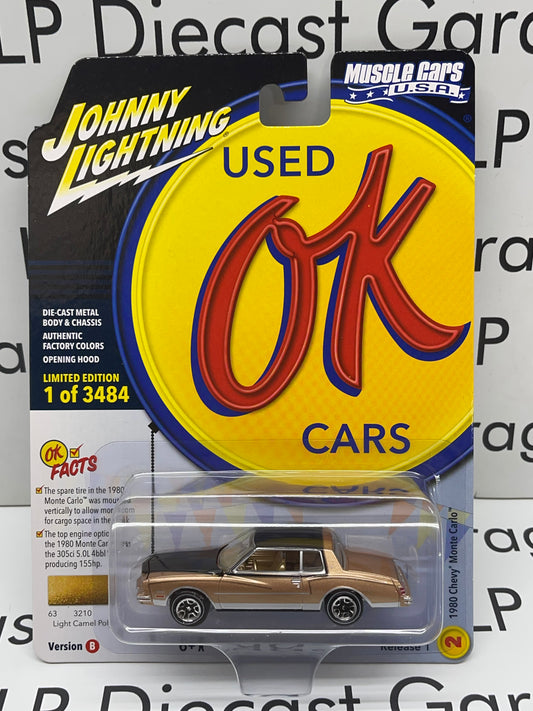 JOHNNY LIGHTNING OK Used Cars 1980 Chevy Monte Carlo Light Camel Poly 1:64 Diecast