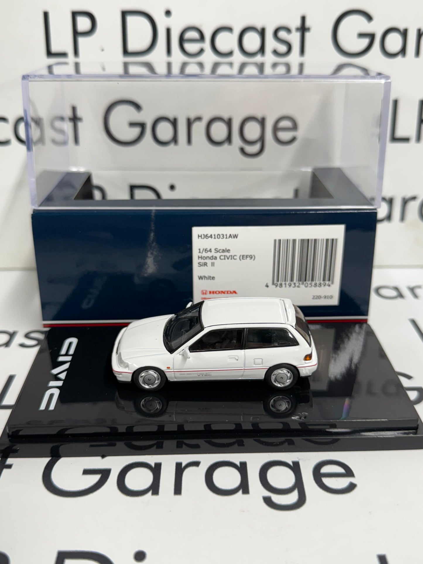 HOBBY JAPAN Honda Civic EF9 SIR II White 1:64 Diecast