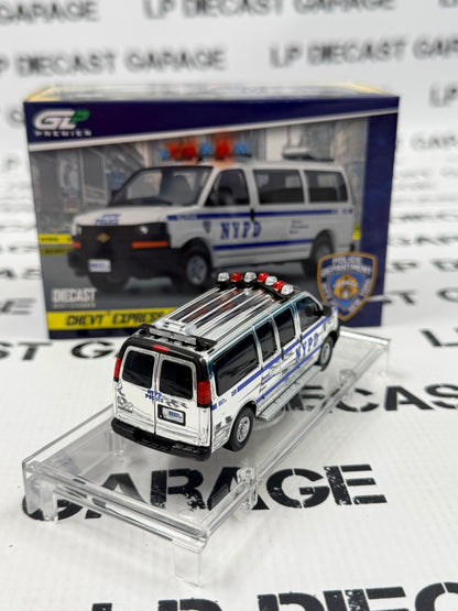 CHROME CHASE GREENLIGHT Chevy Express Van NYPD Police 1:64 Diecast Expo Exclusive