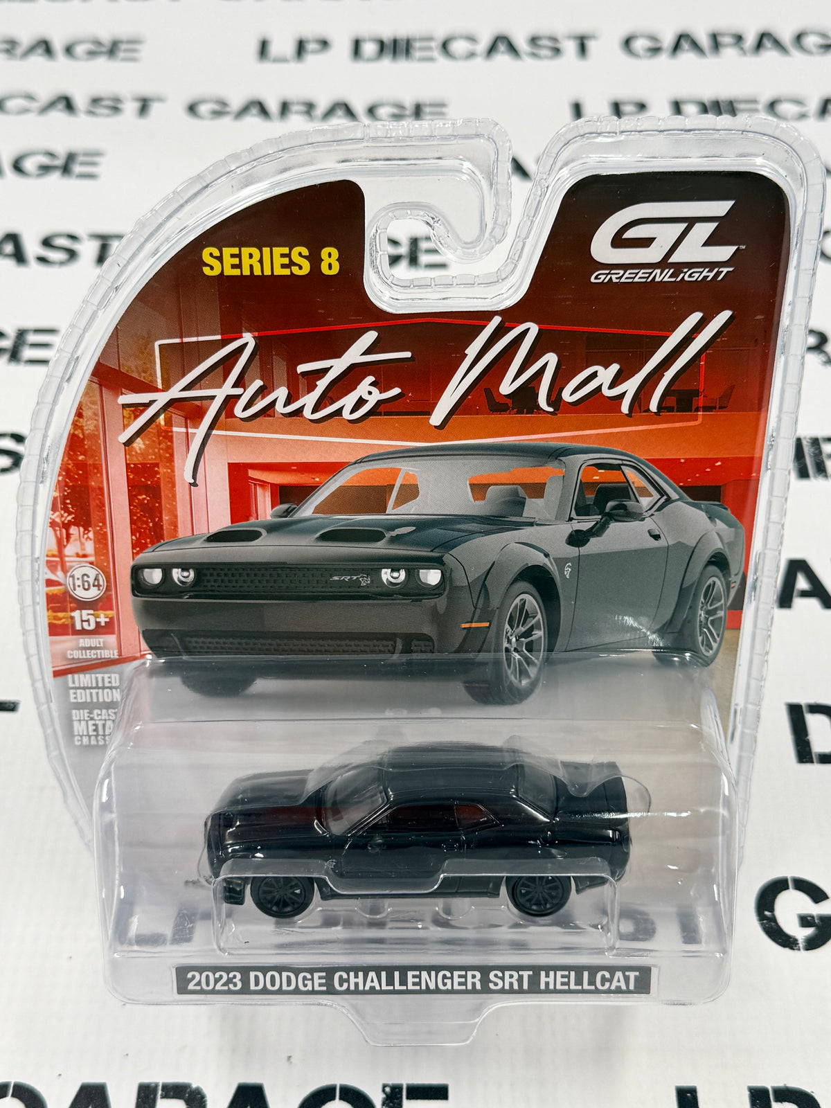 GREENLIGHT 2023 Dodge Challenger SRT Hellcat Black 1:64 Diecast Auto Mall