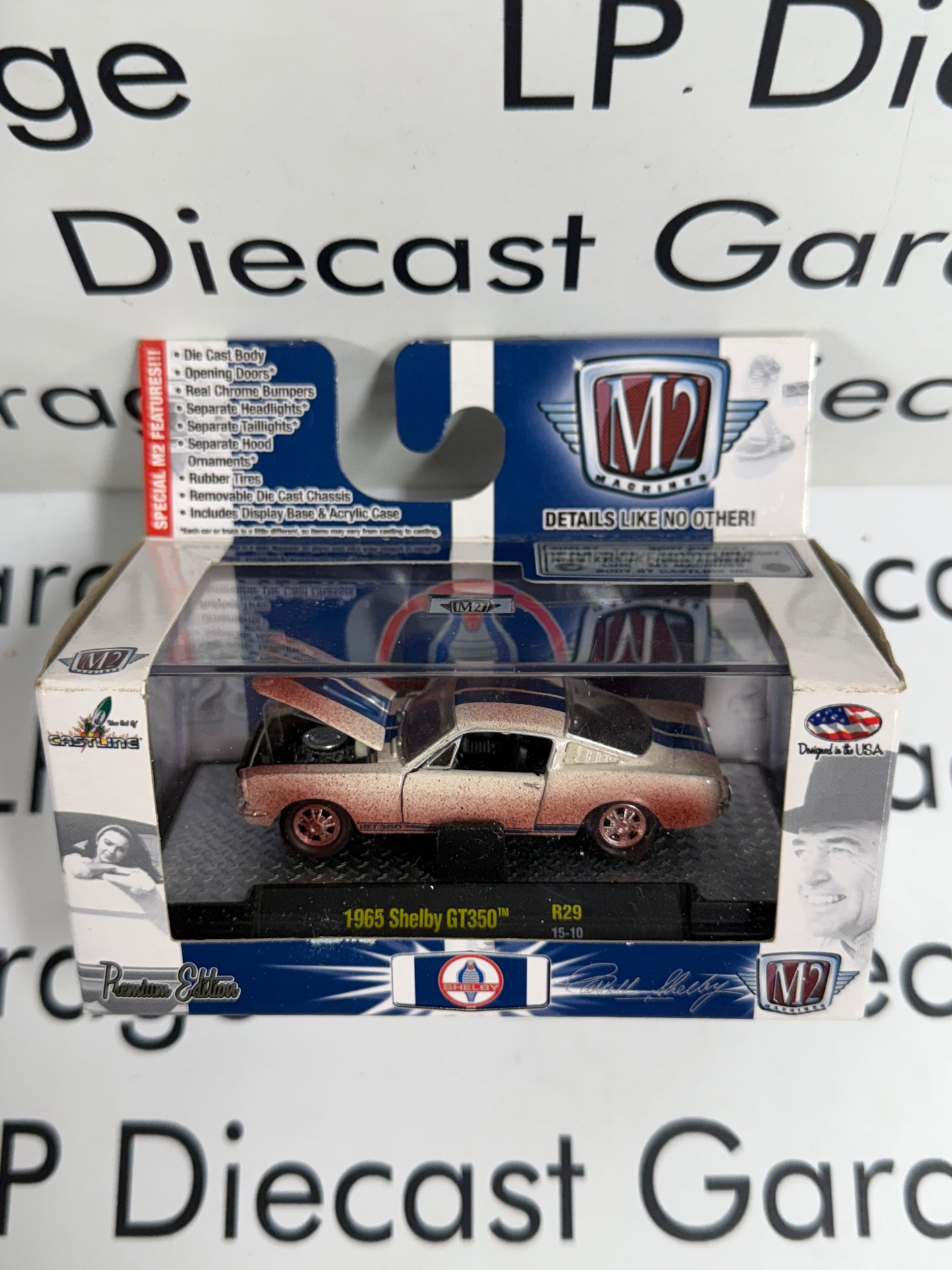 M2 1965 Ford Mustang Shelby GT350 White Dirty 1:64 Diecast