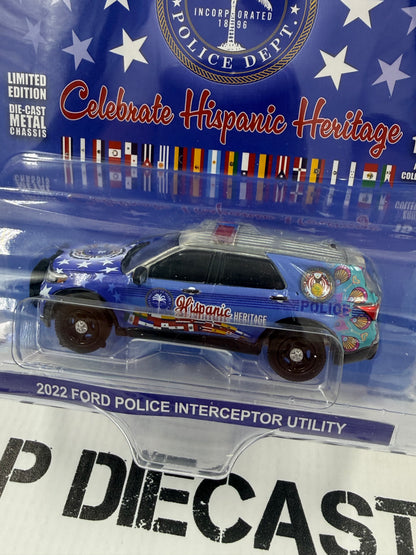 RAW CHASE GREENLIGHT 2022 Ford Police Interceptor Utility Hispanic Heritage 1:64 Diecast Miami