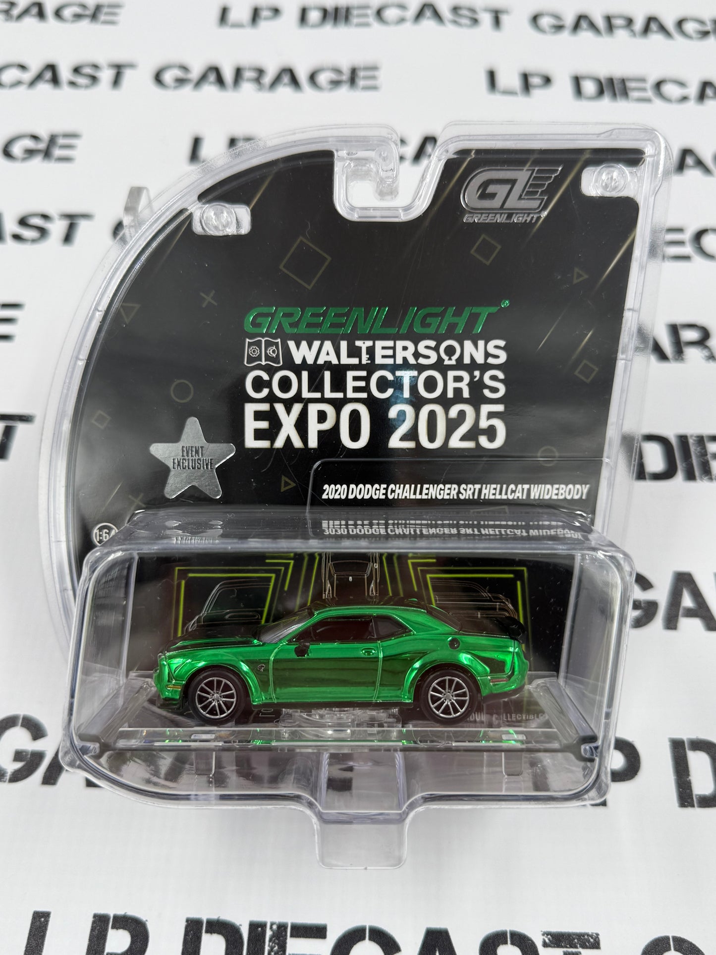 CHASE GREENLIGHT 2020 Dodge Challenger SRT Hellcat Green 1:64 Diecast 2025 Expo Exclusive