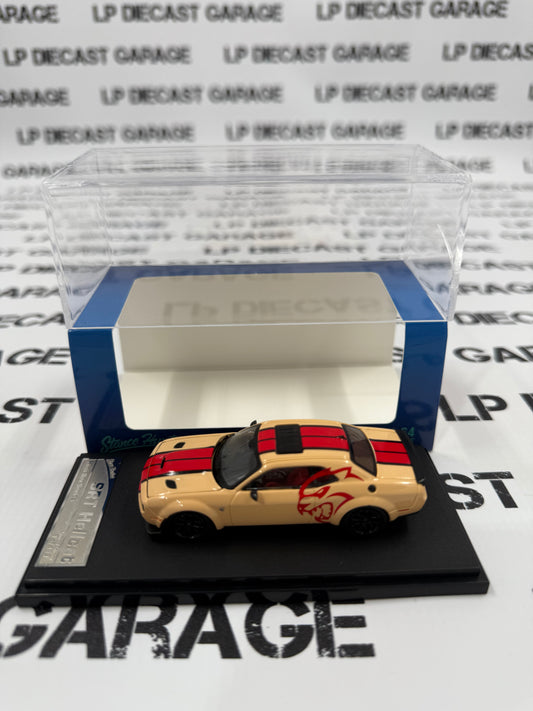 STANCE HUNTERS 2023 Dodge Challenger SRT Hellcat Tan Red 1:64 Diecast AUCTION