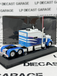 IXO Models 2002 Peterbilt 379 Custom Blue White Sleeper Cab 1:64 Diecast