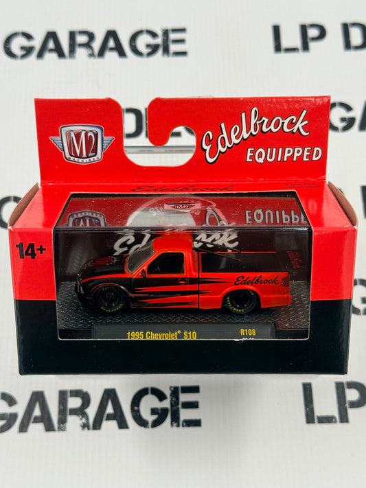 M2 1995 Chevrolet S10 Edelbrock Equipped Red & Black 1:64 Diecast