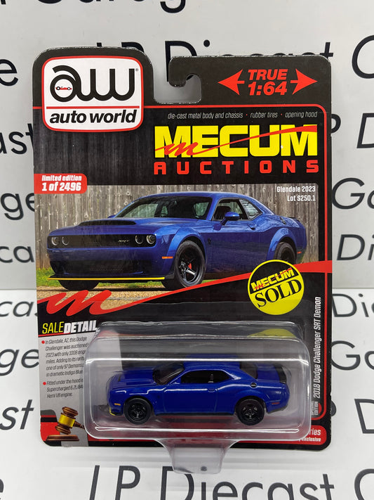 AUTO WORLD 2018 Dodge Challenger SRT Demon Indigo Blue Mecum Auctions 1:64 Diecast