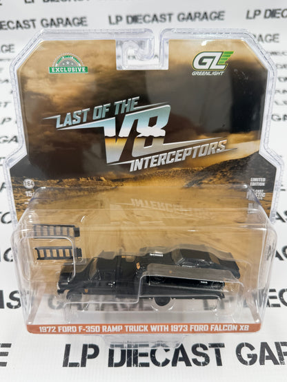 GREENLIGHT 1972 Ford F-350 Ramp Truck & Falcon XB V8 Interceptor 1:64 Diecast Mad Max