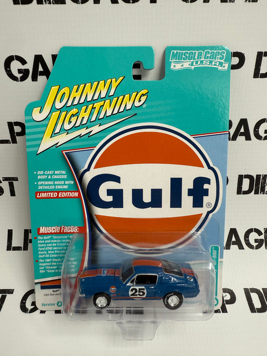 JOHNNY LIGHTNING 1967 Ford Mustang GT-500 Gulf Dark Blue 1:64 Diecast Muscle Cars USA