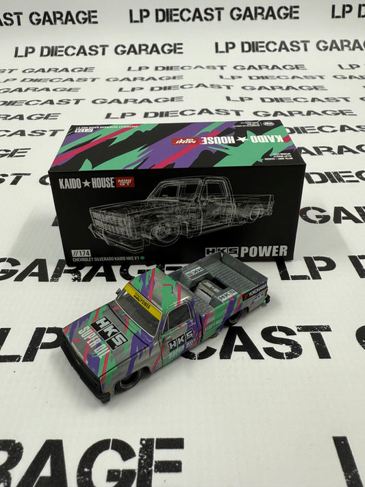 RAW CHASE MINI GT KAIDO HOUSE Chevrolet Silverado Kaido HKS V1 1:64 Diecast