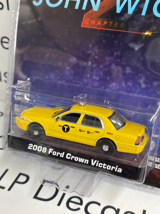 GREENLIGHT 2008 Ford Crown Victoria Taxi John Wick Chapter 2 1:64 Diecast Hollywood