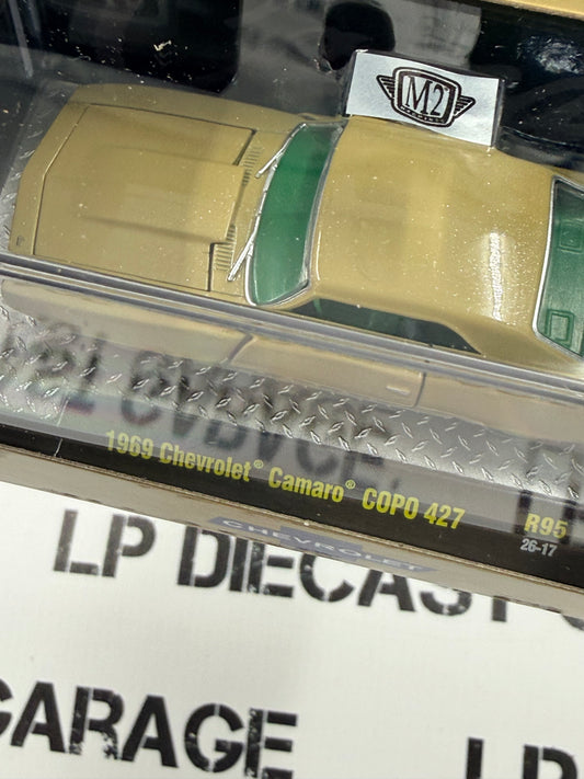 M2 1969 Chevrolet Camaro COPO 427 Gold 1:64 Diecast Detroit Muscle