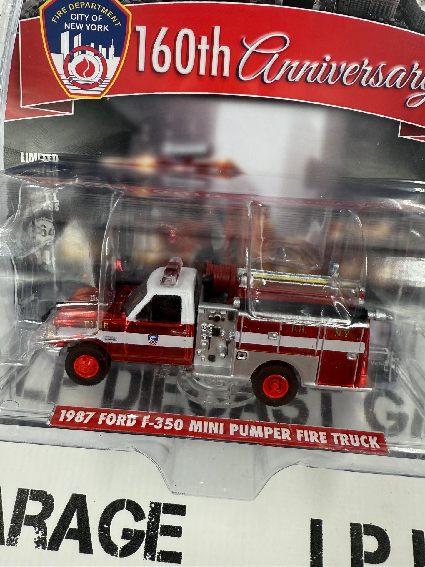 CHROME CHASE GREENLIGHT 1987 Ford F-350 Mini Pumper FDNY Fire Truck 1:64 Diecast