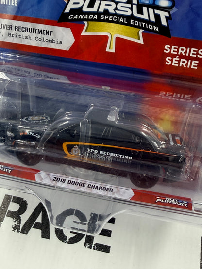 GREENLIGHT 2018 Dodge Charger Vancouver Recruitment 1:64 Diecast Hot Pursuit