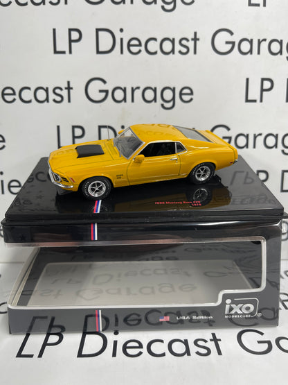 IXO Models 1970 Ford Mustang Boss 429 Yellow 1:43 Diecast USA Model