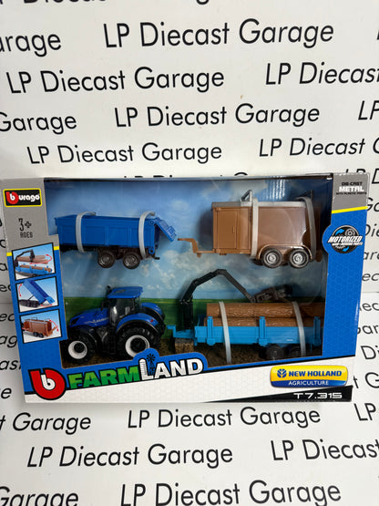 BBURAGO Farm New Holland T7.31S Tractor 1:50 Diecast Set