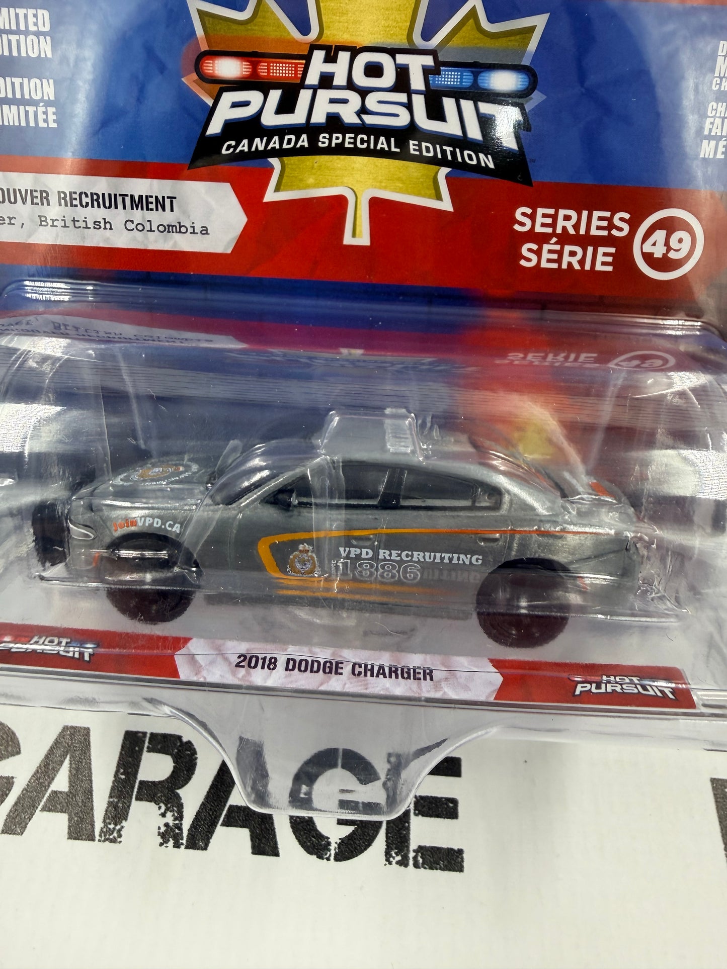 RAW CHASE GREENLIGHT 2018 Dodge Charger Vancouver Recruitment 1:64 Diecast Hot Pursuit
