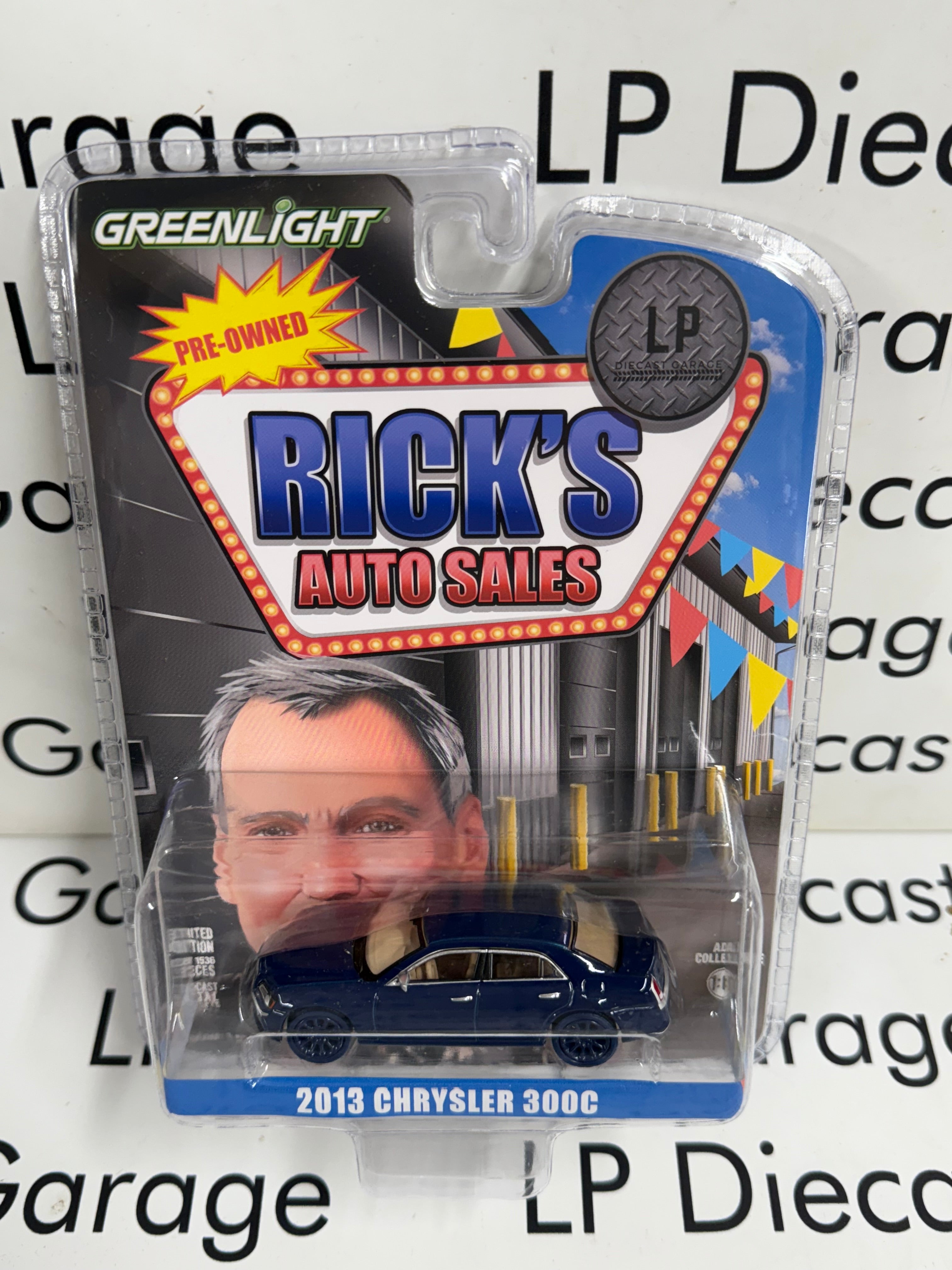 Greenlight 1/64 2013 Chrysler 300C, Blue, Rick's Auto Sales Greenlight 1/64 2013 Chrysler 300C, Blue, Rick's Auto Sales