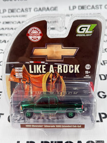 CHROME CHASE GREENLIGHT 1998 Chevrolet Silverado 1500 4x4 Emerald Green 1:64 Diecast OBT Exclusive