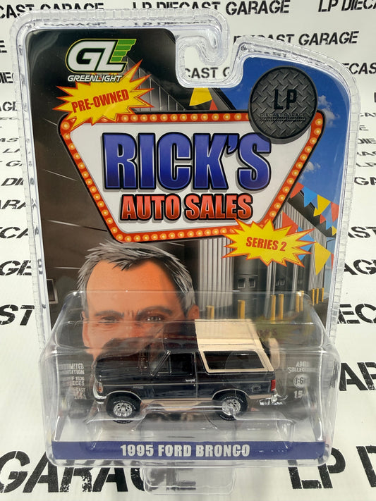 CHASE GREENLIGHT 1995 Ford Bronco Black LP Exclusive 1:64 Diecast Ricks Auto Sales