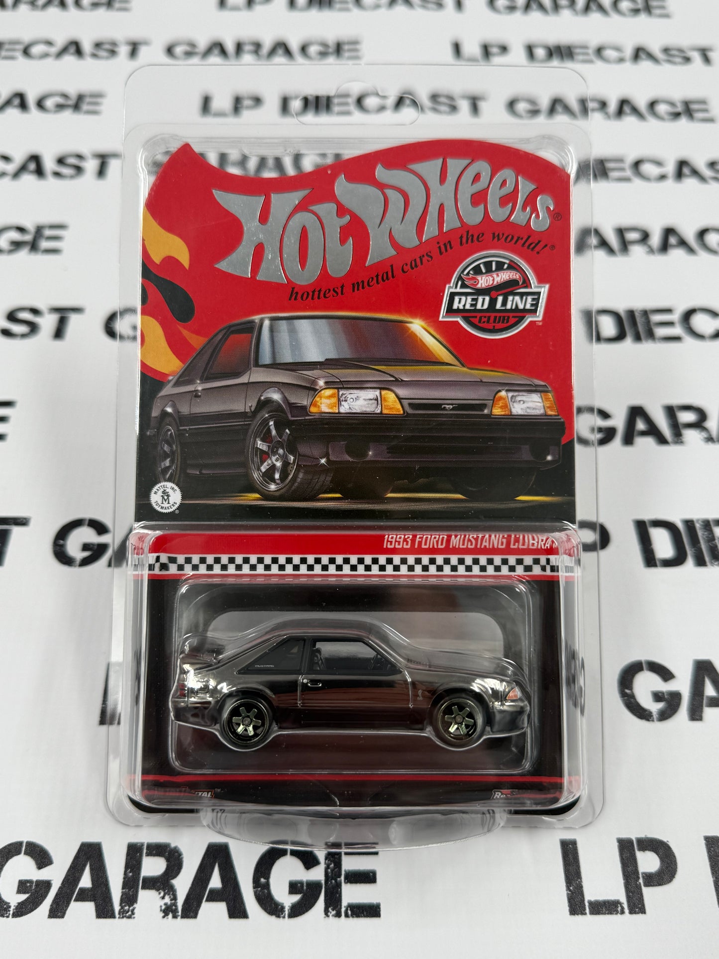 HOT WHEELS 1993 Ford Mustang Cobra R Black Chrome RLC Club 1:64 Diecast
