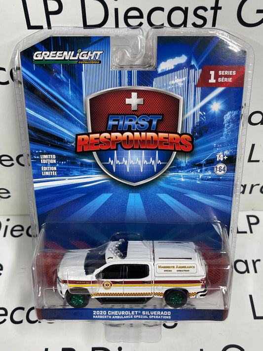 CHASE GREENLIGHT 2020 Chevrolet Silverado Narberth PA Ambulance 1:64 Diecast First Responders