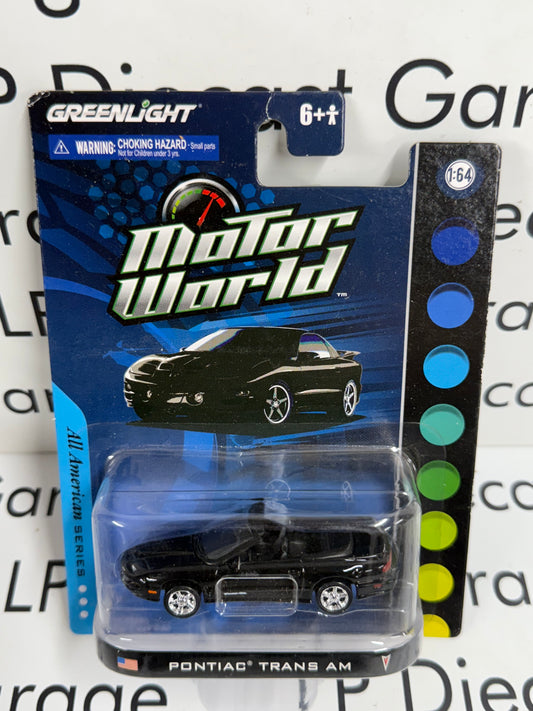 GREENLIGHT 1999 Pontiac Trans Am Firebird Convertible Motor World Black 1:64 Diecast