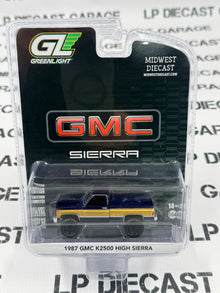 GREENLIGHT 1987 GMC K2500 High Sierra Stone Blue 1:64 Diecast Midwest Exclusive