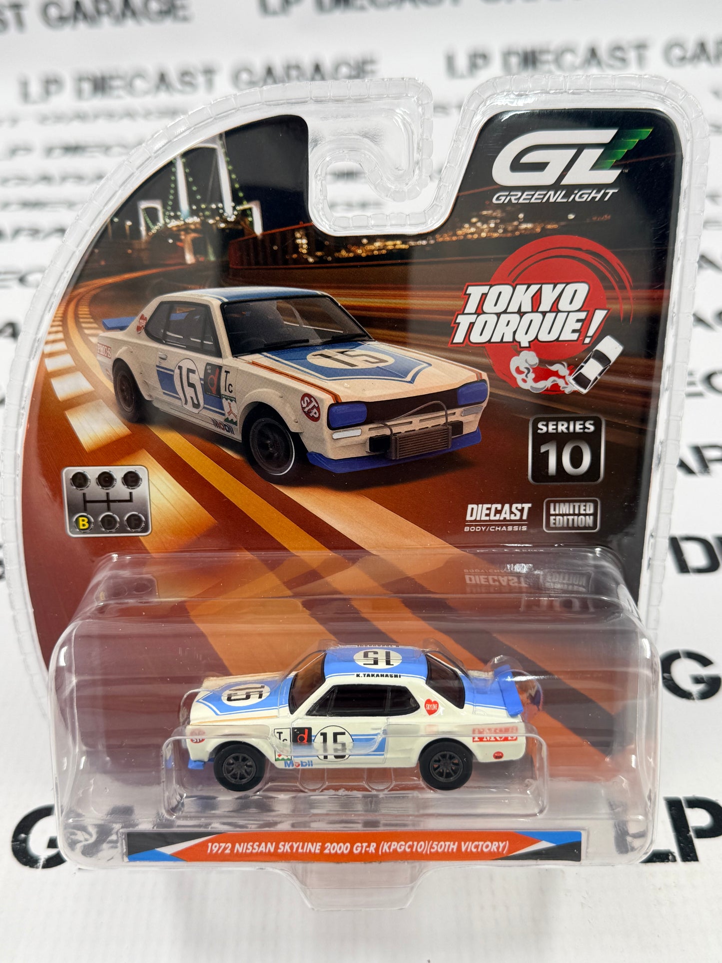GREENLIGHT 1972 Nissan Skyline 2000 GT-R #15 1:64 Diecast Tokyo Torque