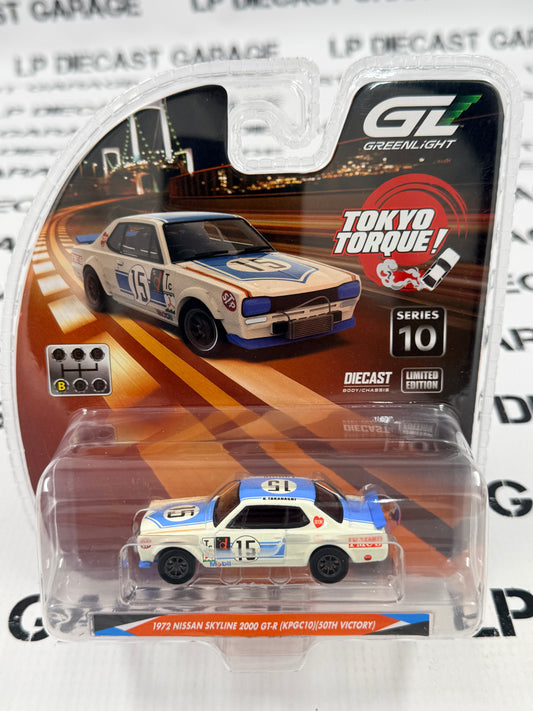 GREENLIGHT 1972 Nissan Skyline 2000 GT-R #15 1:64 Diecast Tokyo Torque
