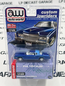 AUTO WORLD 1975 Cadillac Eldorado Blue 1:64 Diecast MiJo Lowriders