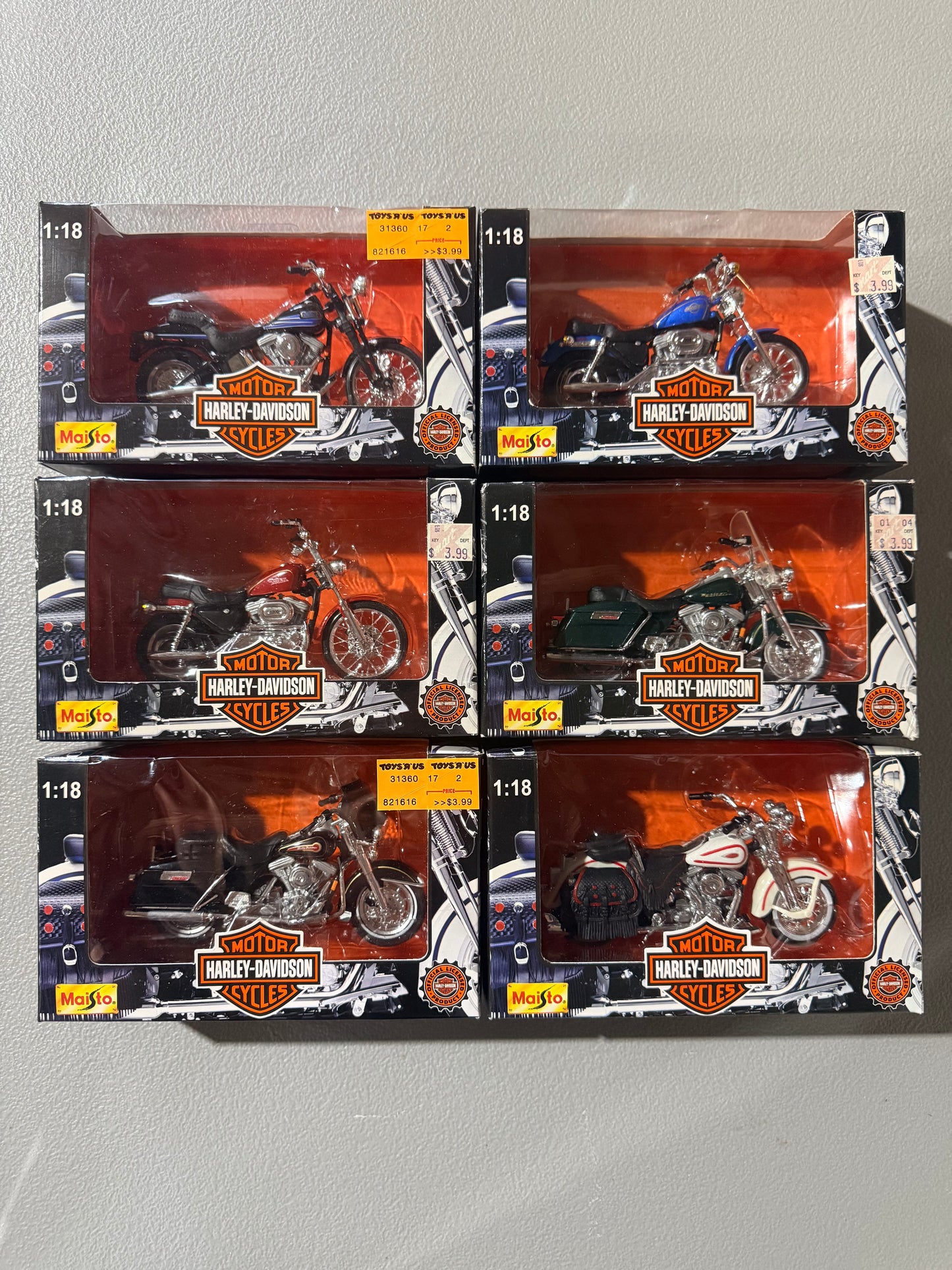 MAISTO Harley Davidson Motorcycle Series 1 Set of 6pcs 1:18 Diecast