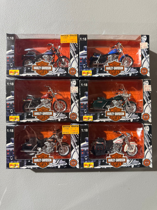 MAISTO Harley Davidson Motorcycle Series 1 Set of 6pcs 1:18 Diecast