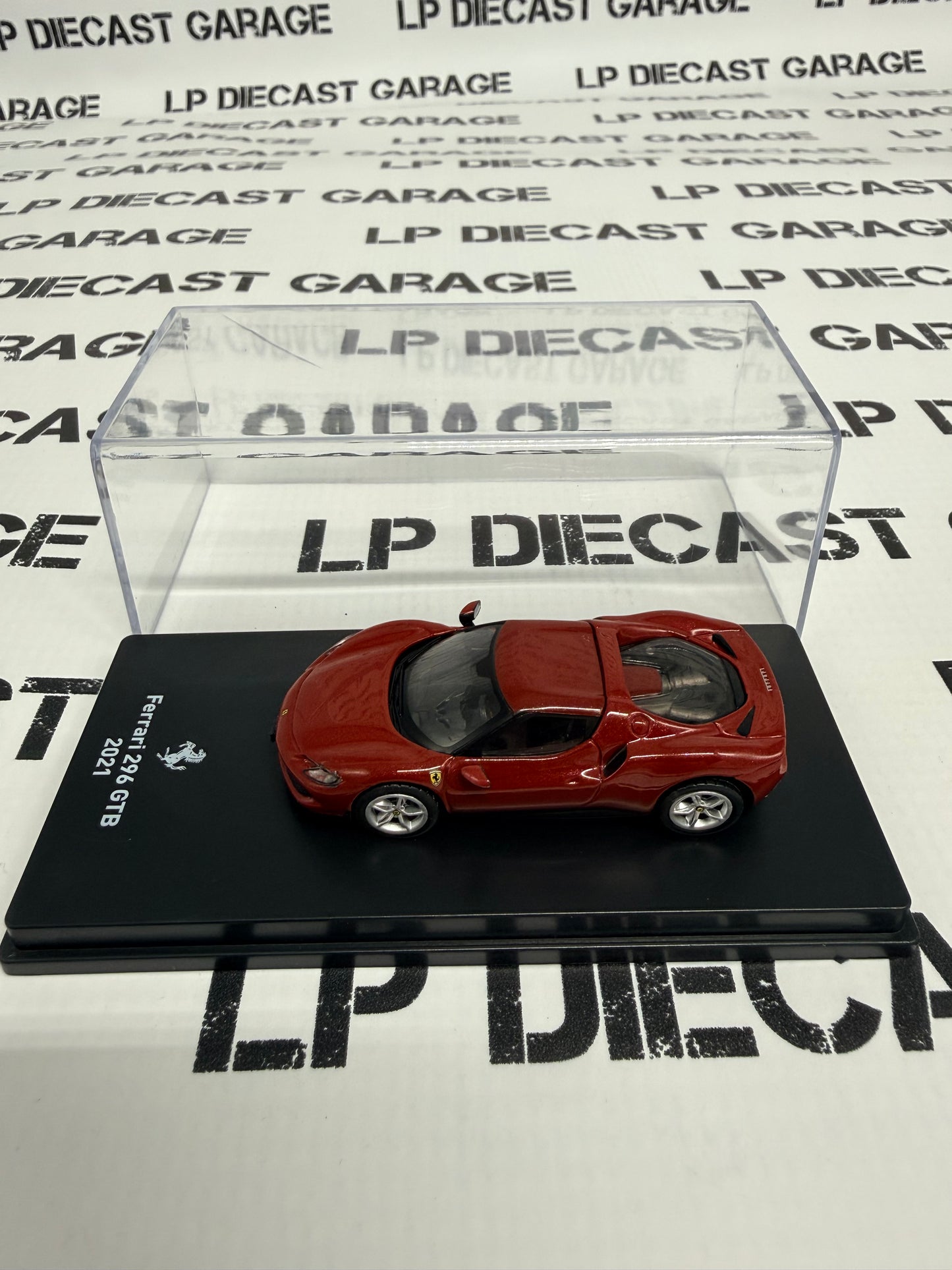 EDICOLA 2021 Ferrari 296 GTB Dark Red 1:64 Diecast w/ Display Case