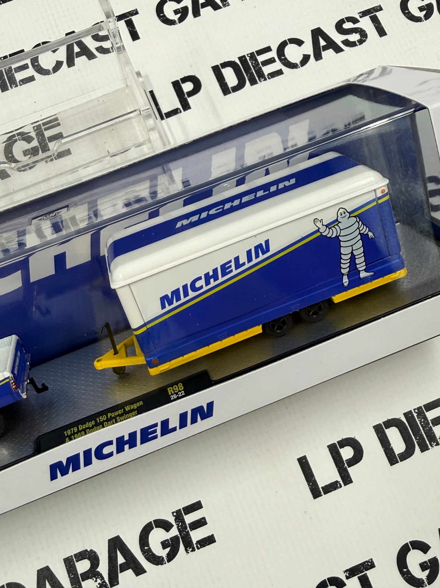 M2 Haulers 1979 Dodge 150 & 1969 Dart Michelin Trailer Set 1:64 Diecast