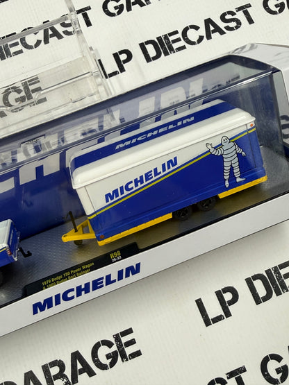 M2 Haulers 1979 Dodge 150 & 1969 Dart Michelin Trailer Set 1:64 Diecast
