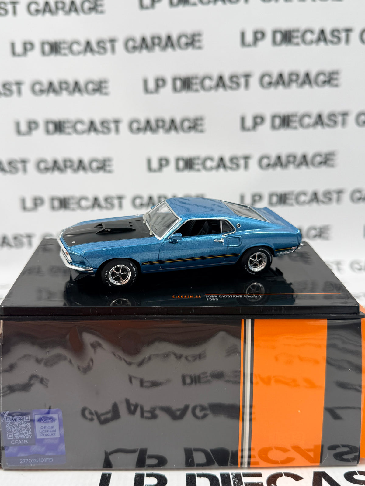IXO Models 1969 Ford Mustang Mach 1 Metallic Blue 1:43 Diecast