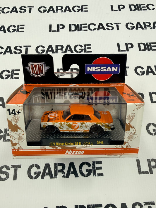 M2 1971 Nissan Skyline GT-R Orange 1:64 Diecast