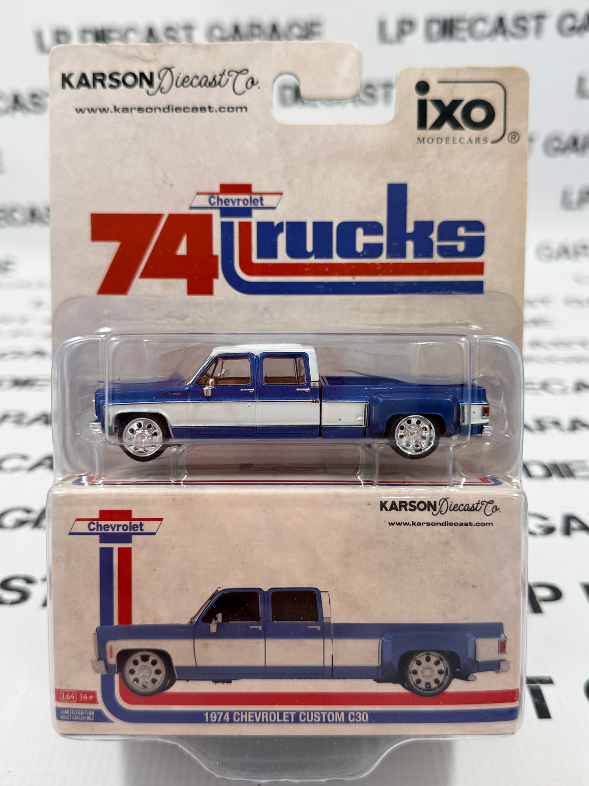 IXO Models 1974 Chevrolet Custom C30 Blue & White 1:64 Diecast Exclusive