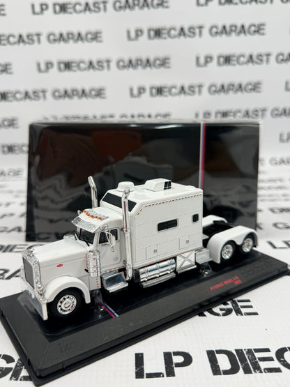 IXO Models Peterbilt 379 Sleeper Cab White 1:64 Diecast Semi Truck