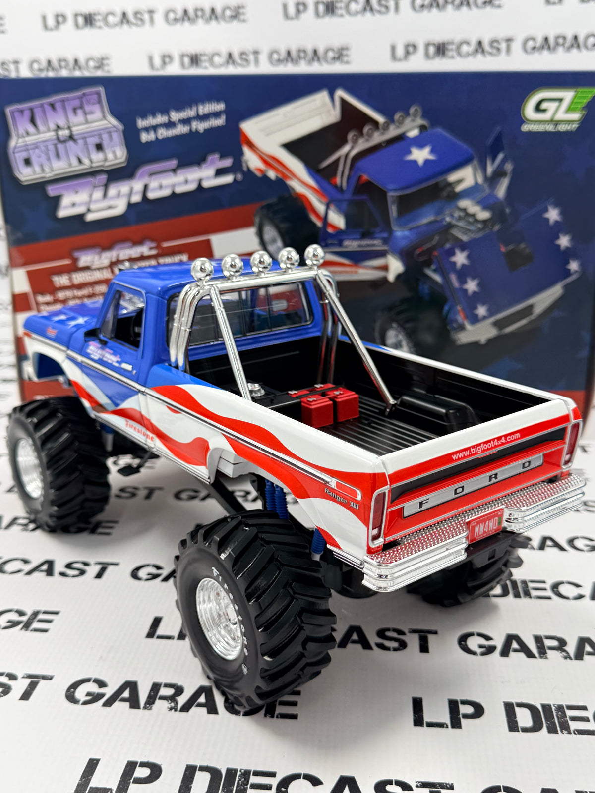 GREENLIGHT 1979 Ford F-250 Monster Truck USA Tribute 1:18 Diecast w/ Figure