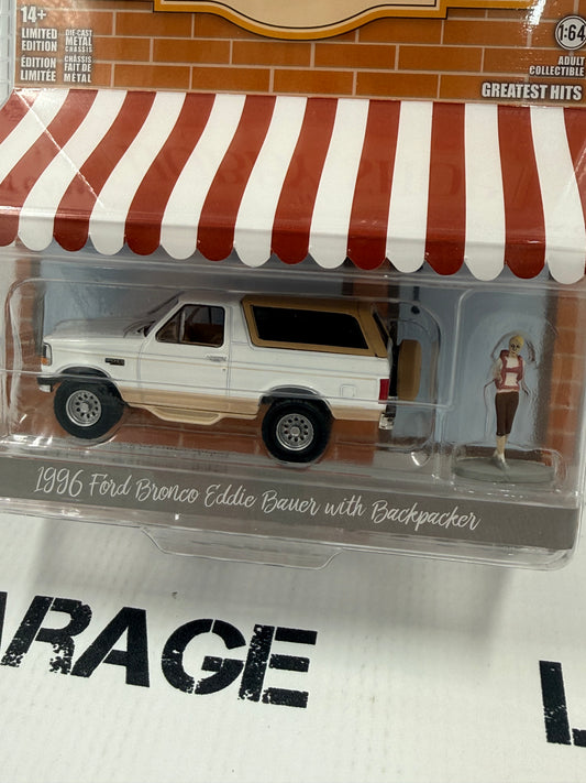 GREENLIGHT 1996 Ford Bronco Eddie Bauer w/ Figure 1:64 Diecast Hobby Shop