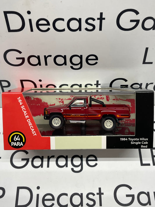 PARAGON MODELS 1984 Toyota Hilux Single Cab 4x4 Truck Red 1:64 Diecast