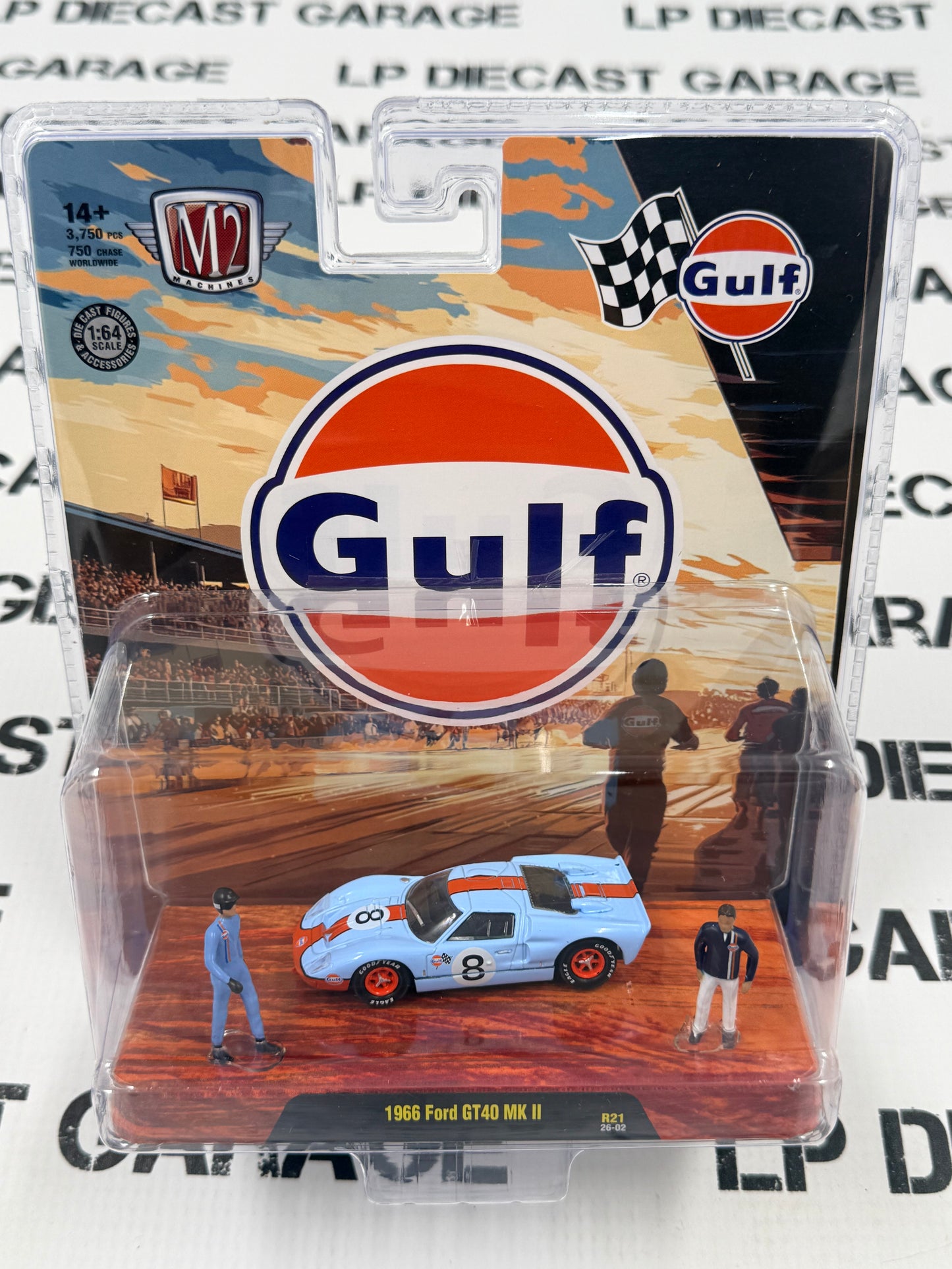 M2 1966 Ford GT40 MKII Gulf 1:64 Diecast Diorama