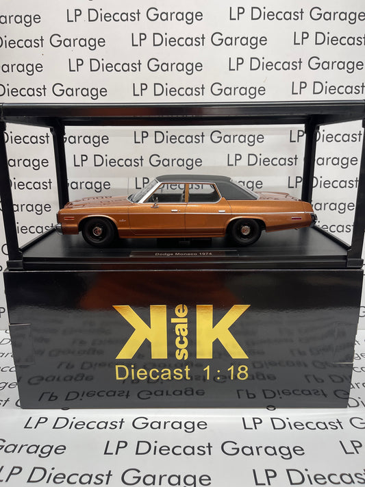 KK Scale Models 1974 Dodge Monaco 4 Door Sedan Gold with Black Top 1:18 Diecast