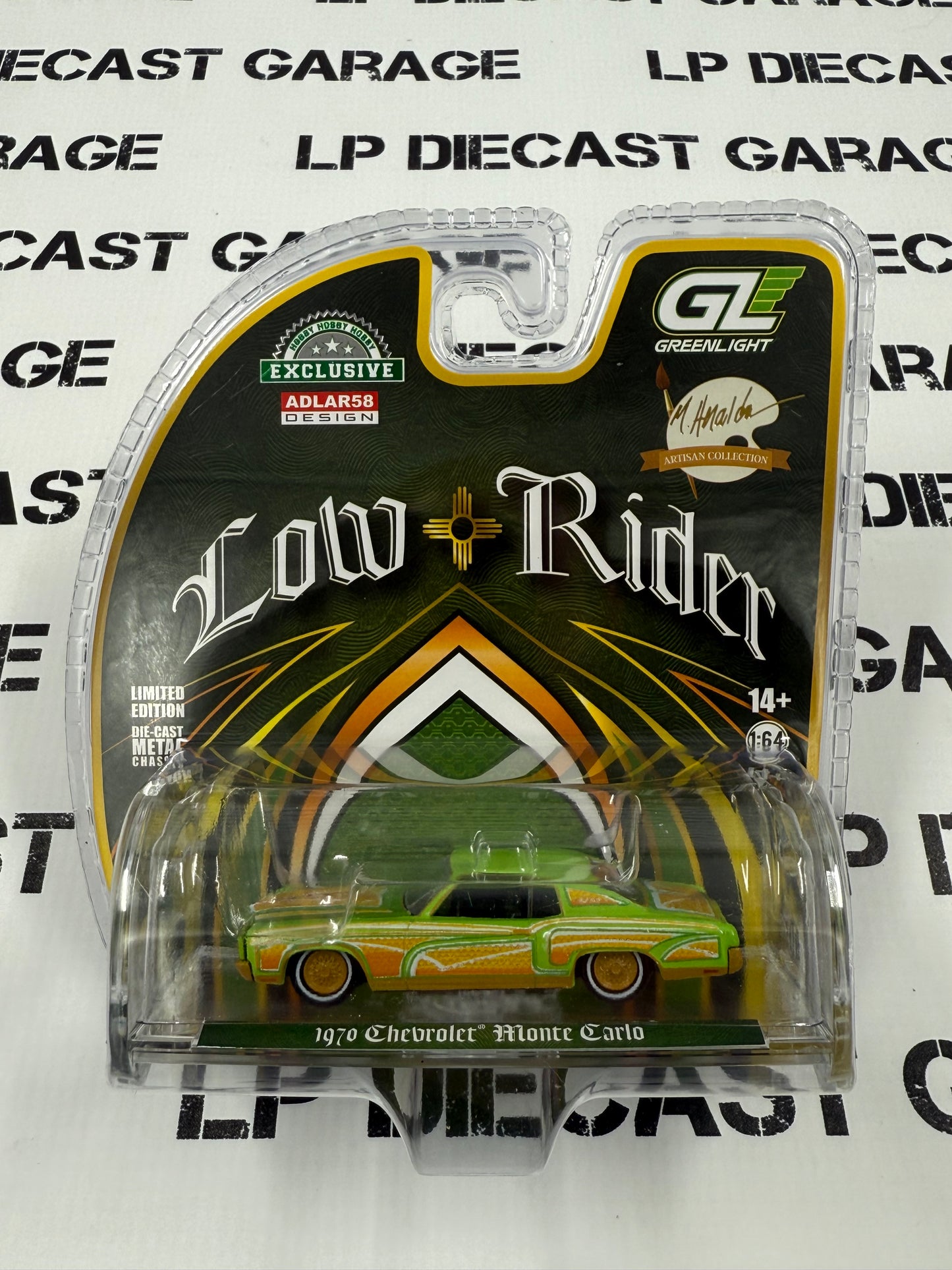 GREENLIGHT 1970 Chevrolet Monte Carlo Lowrider 1:64 Diecast Michael Heralda Exclusive